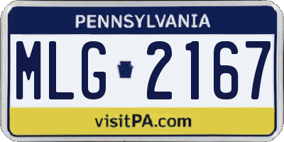 PA license plate MLG2167