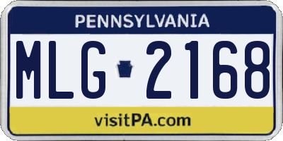 PA license plate MLG2168