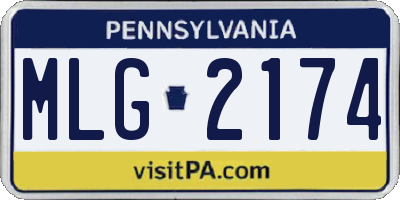 PA license plate MLG2174