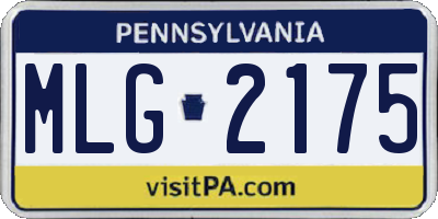 PA license plate MLG2175