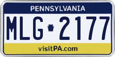 PA license plate MLG2177