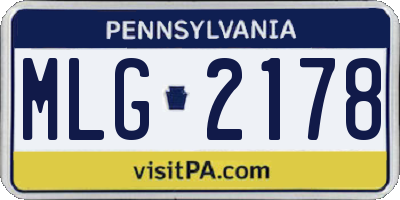 PA license plate MLG2178