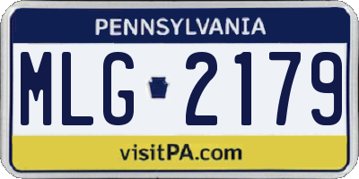 PA license plate MLG2179