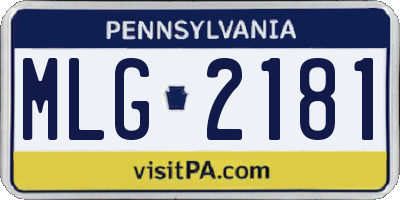 PA license plate MLG2181