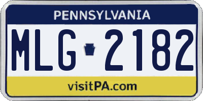 PA license plate MLG2182