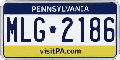 PA license plate MLG2186