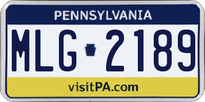 PA license plate MLG2189