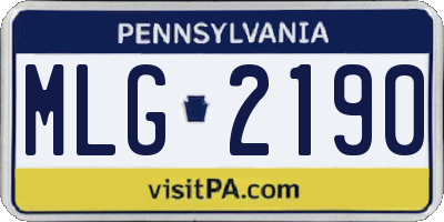 PA license plate MLG2190