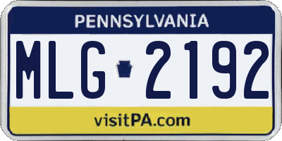 PA license plate MLG2192