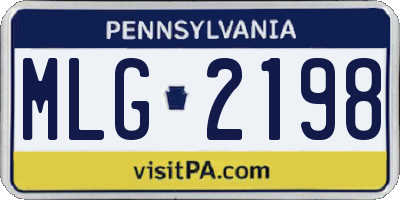 PA license plate MLG2198