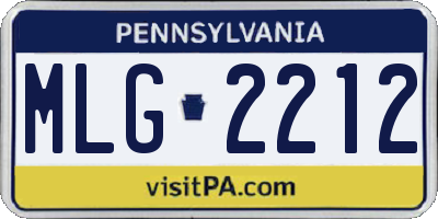 PA license plate MLG2212