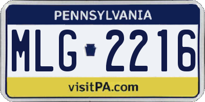 PA license plate MLG2216
