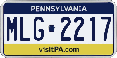 PA license plate MLG2217