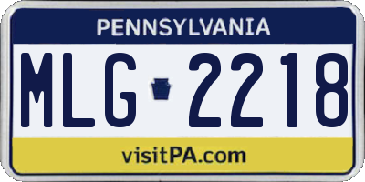 PA license plate MLG2218