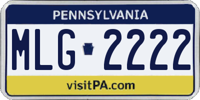 PA license plate MLG2222