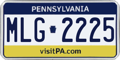 PA license plate MLG2225