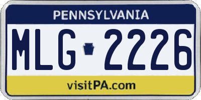 PA license plate MLG2226