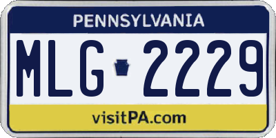 PA license plate MLG2229
