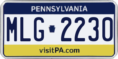 PA license plate MLG2230