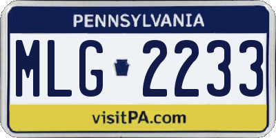 PA license plate MLG2233