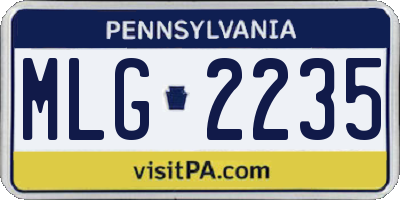 PA license plate MLG2235