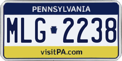 PA license plate MLG2238