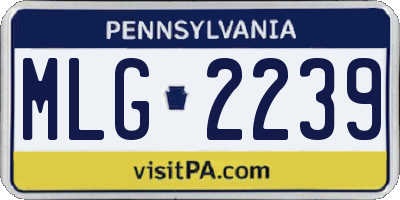 PA license plate MLG2239