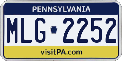 PA license plate MLG2252