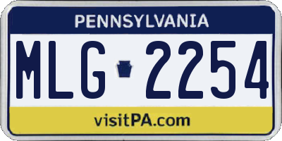 PA license plate MLG2254