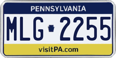 PA license plate MLG2255