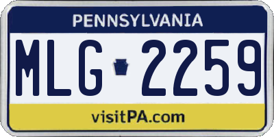 PA license plate MLG2259