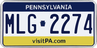 PA license plate MLG2274
