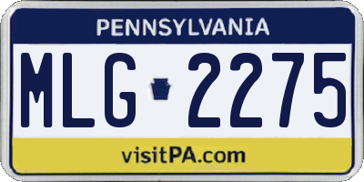 PA license plate MLG2275