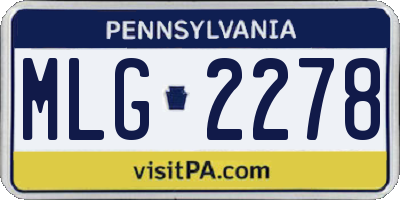 PA license plate MLG2278
