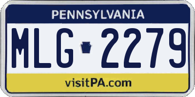 PA license plate MLG2279