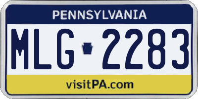 PA license plate MLG2283