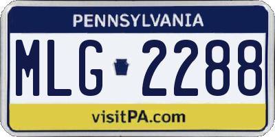 PA license plate MLG2288