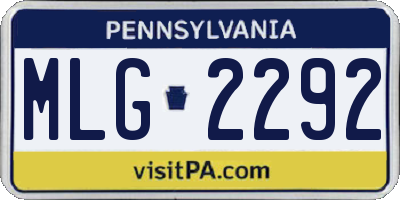 PA license plate MLG2292