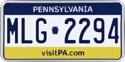 PA license plate MLG2294