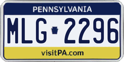 PA license plate MLG2296