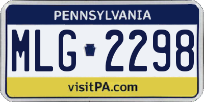 PA license plate MLG2298
