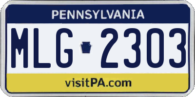 PA license plate MLG2303