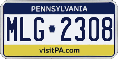 PA license plate MLG2308