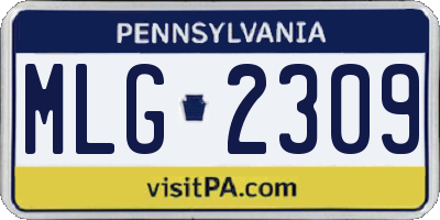 PA license plate MLG2309