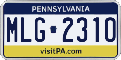 PA license plate MLG2310