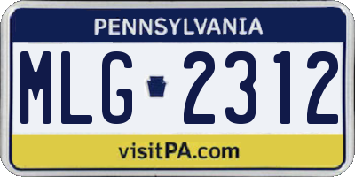 PA license plate MLG2312