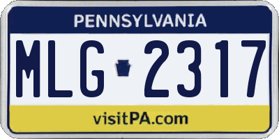 PA license plate MLG2317