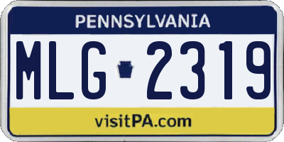 PA license plate MLG2319