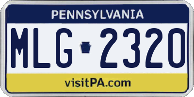 PA license plate MLG2320