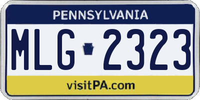 PA license plate MLG2323